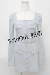 EATME / タイヤジャガードデニムワンピース S サックス S-25-08-08-048-LO-OP-AS-ZS