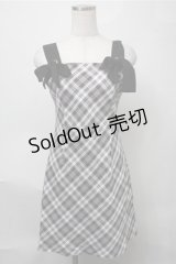 An MILLE / チェックワンピース  白ｘ黒 S-25-08-08-051-EL-OP-AS-ZS