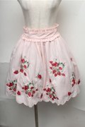 Ank Rouge / いちご刺繍スカラップスカート  ピンク S-25-08-08-053-CA-SK-AS-ZS