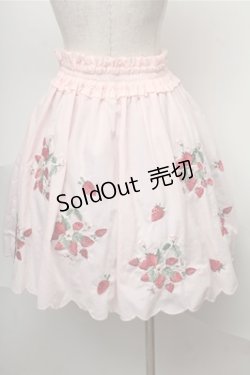 画像2: Ank Rouge / いちご刺繍スカラップスカート  ピンク S-25-08-08-053-CA-SK-AS-ZT491
