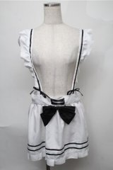 MARBLE / フリルエプロン  白ｘ黒 S-25-08-08-063-GO-SK-AS-ZS