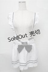 MARBLE / フリルエプロン  白ｘ黒 S-25-08-08-063-GO-SK-AS-ZS