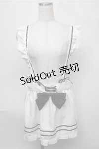 MARBLE / フリルエプロン  白ｘ黒 S-25-08-08-063-GO-SK-AS-ZS
