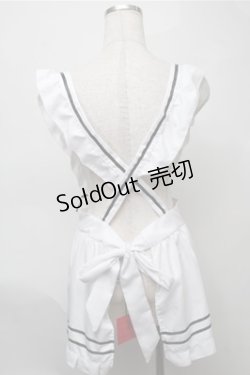 画像2: MARBLE / フリルエプロン  白ｘ黒 S-25-08-08-063-GO-SK-AS-ZS