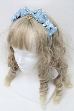 画像1: BABY,THE STARS SHINE BRIGHT / Dotツイルの3つリボンカチューシャ  サックス S-25-08-08-017-BA-AC-AS-ZS