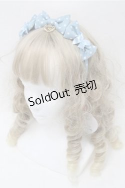 画像1: BABY,THE STARS SHINE BRIGHT / Dotツイルの3つリボンカチューシャ  サックス S-25-08-08-017-BA-AC-AS-ZS