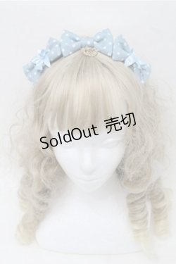 画像2: BABY,THE STARS SHINE BRIGHT / Dotツイルの3つリボンカチューシャ  サックス S-25-08-08-017-BA-AC-AS-ZS