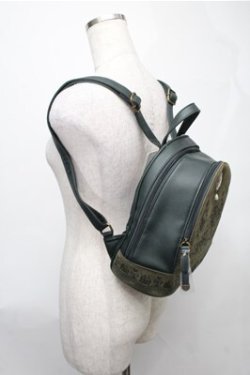 画像3: axes femme / カメオ付パネル柄リュック  グリーン S-25-08-08-023-AX-BG-AS-ZS