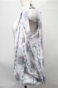 axes femme / 花柄エコバッグ  白ｘラベンダー S-25-08-08-024-AX-BG-AS-ZS