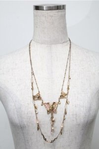 axes femme / 蝶×ビーズ2連ロングネックレス   S-25-08-08-033-AX-AC-AS-ZS