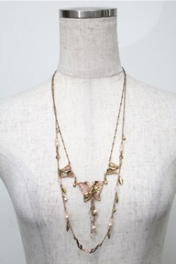 画像1: axes femme / 蝶×ビーズ2連ロングネックレス   S-25-08-08-033-AX-AC-AS-ZS
