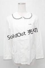 MILK / ロゴ刺繍ブラウス  白 S-25-08-08-036-ML-BL-AS-ZS
