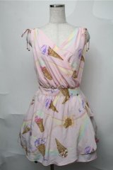 MILK / Ice Cream WAVE Dress  ピンク S-25-08-08-042-ML-OP-AS-ZS