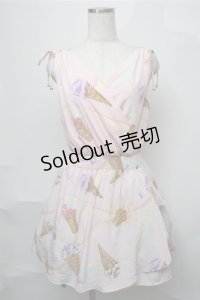 MILK / Ice Cream WAVE Dress  ピンク S-25-08-08-042-ML-OP-AS-ZS