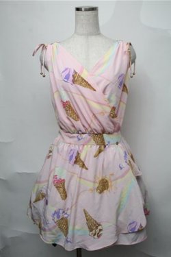 画像1: MILK / Ice Cream WAVE Dress  ピンク S-25-08-08-042-ML-OP-AS-ZS