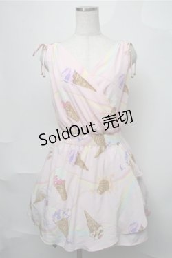 画像1: MILK / Ice Cream WAVE Dress  ピンク S-25-08-08-042-ML-OP-AS-ZS