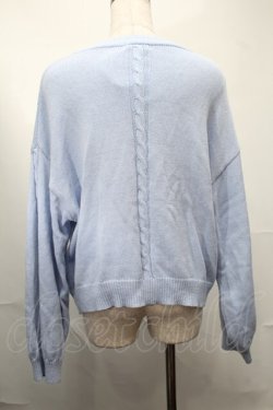 画像2: axes femme / ポケットリボンニットカーディガン  サックス S-25-08-09-039-AX-TO-HR-ZS