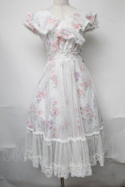画像1: mille fille closet by LODISPOTTO / My Sweet Gardenワンピース  白 S-25-08-09-045-LO-OP-HR-ZS