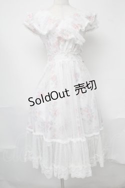 画像1: mille fille closet by LODISPOTTO / My Sweet Gardenワンピース  白 S-25-08-09-045-LO-OP-HR-ZS