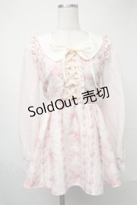 LIZ LISA / リボン柄トップス  ピンク S-25-08-09-046-LO-TO-HR-ZS