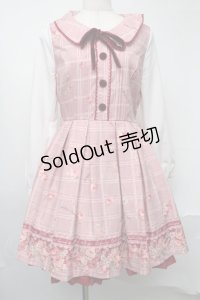 LIZ LISA / グレンチェックローズワンピース  ワイン S-25-08-09-047-LO-OP-AS-ZI