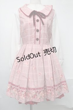 画像1: LIZ LISA / グレンチェックローズワンピース  ワイン S-25-08-09-047-LO-OP-AS-ZI