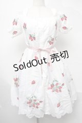 Ank Rouge / ストロベリー刺繍ワンピース  白 S-25-08-09-050-CA-OP-HR-ZS
