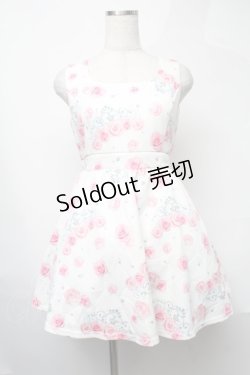 画像1: Princess Melody / ティアラローズ柄ワンピース  オフｘピンク S-25-08-09-052-EL-OP-HR-ZS