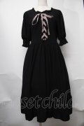 m petit by misako / AMレースアップワンピース  黒 S-25-08-09-055-LO-OP-HR-ZS
