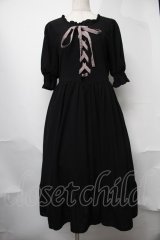 m petit by misako / AMレースアップワンピース  黒 S-25-08-09-055-LO-OP-HR-ZS