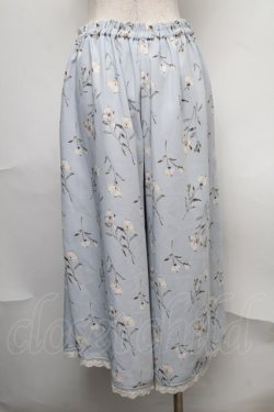 画像2: axes femme / 裾レース花柄ワイドパンツ  サックス S-25-08-09-059-AX-PA-HR-ZS