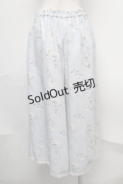 画像2: axes femme / 裾レース花柄ワイドパンツ  サックス S-25-08-09-059-AX-PA-HR-ZS