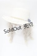 axes femme / 巻き薔薇レース雑材カンカン帽  キナリ S-25-08-09-010-AX-AC-HR-ZS