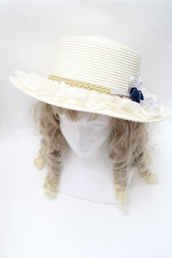 画像1: axes femme / 巻き薔薇レース雑材カンカン帽  キナリ S-25-08-09-010-AX-AC-HR-ZS
