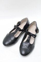 m petit by misako / AMPUリボンストラップパンプス  黒 S-25-08-09-012-LO-SH-HR-ZS
