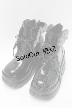 画像1: puppet bombs / 小悪魔厚底ショートブーツ 36 黒 S-25-08-09-014-GO-SH-AS-ZS