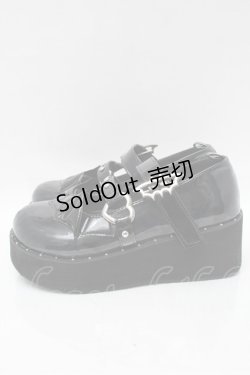 画像2: puppet bombs / コウモリバックル厚底パンプス 36 黒 S-25-08-09-015-GO-SH-AS-ZS