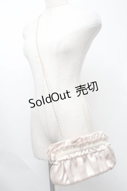 画像1: axes femme / サテンパーティーバッグ  ベージュ S-25-08-09-017-AX-BG-HR-ZS