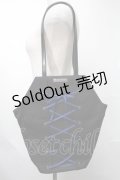 Moi-meme-Moitie / 編み上げ棺トートバッグ  黒ｘ青 S-25-08-09-018-MO-BG-HR-ZS