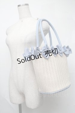 画像2: m petit by misako / NINA'Sコラボ リボンかごバッグ  サックスｘベージュ S-25-08-09-019-LO-BG-HR-ZS