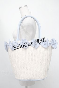画像3: m petit by misako / NINA'Sコラボ リボンかごバッグ  サックスｘベージュ S-25-08-09-019-LO-BG-HR-ZS
