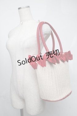 画像2: m petit by misako / NINA'Sコラボ リボンかごバッグ  赤ｘベージュ S-25-08-09-020-LO-BG-HR-ZS