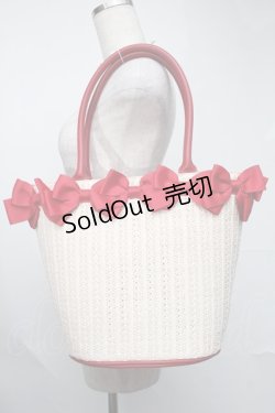 画像3: m petit by misako / NINA'Sコラボ リボンかごバッグ  赤ｘベージュ S-25-08-09-020-LO-BG-HR-ZS