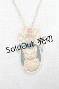 Jane Marple / Old Catポスターのネックレス  ゴールドｘグリーン S-25-08-09-022-JM-AC-AS-ZS