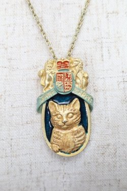 画像1: Jane Marple / Old Catポスターのネックレス  ゴールドｘグリーン S-25-08-09-022-JM-AC-AS-ZS