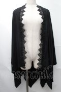 axes femme / バラ釦付UVイレヘムポンチョ  黒 S-25-08-09-031-AX-TO-HR-ZS