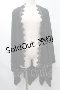 axes femme / バラ釦付UVイレヘムポンチョ  黒 S-25-08-09-031-AX-TO-HR-ZS