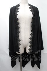 axes femme / バラ釦付UVイレヘムポンチョ  黒 S-25-08-09-031-AX-TO-HR-ZS