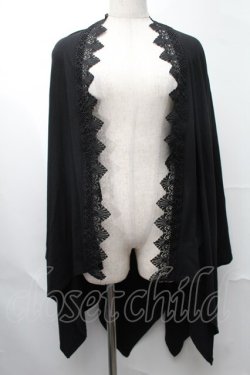 画像1: axes femme / バラ釦付UVイレヘムポンチョ  黒 S-25-08-09-031-AX-TO-HR-ZS