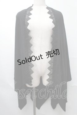 画像1: axes femme / バラ釦付UVイレヘムポンチョ  黒 S-25-08-09-031-AX-TO-HR-ZS